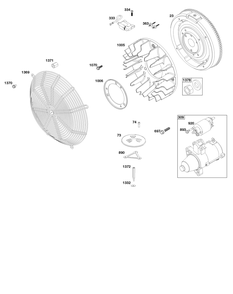 Flywheel, Ignition, And Starter Group Diagram and Parts List for 613477-0242-J1 400000 - 699999 Briggs and Stratton Engine